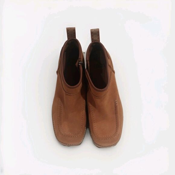 Women's Tan Suede Platform Ankle Boot - Picture 2 of 14